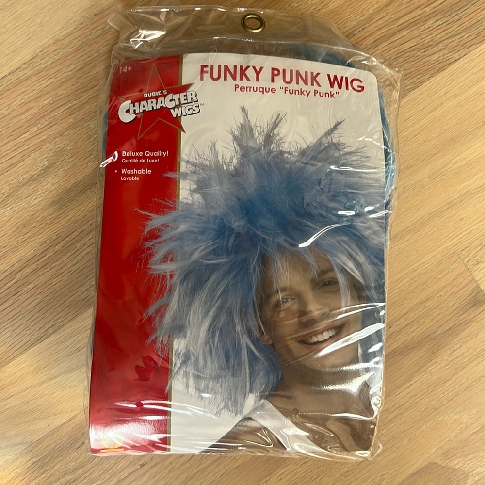 Blue wig. Thing 1 and Thing 2 Dr. Seuss